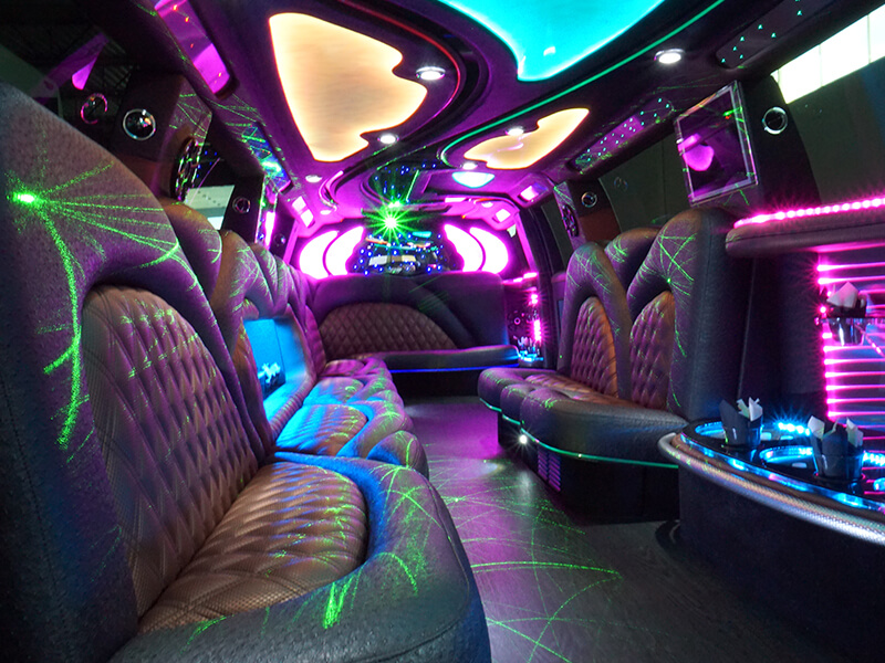 All amenities in a limo